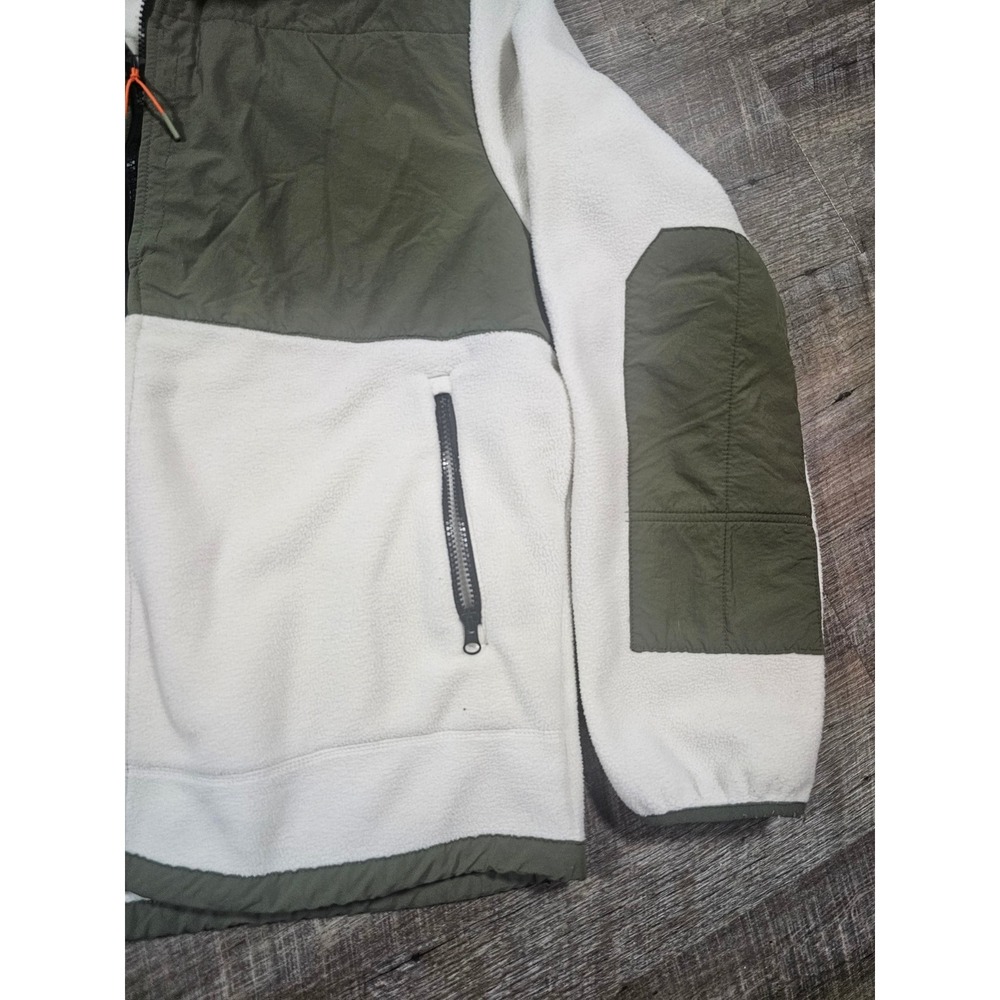 Ozark Trail Mens XL Fleece Jacket Full Zip Ivory Green Colorblock OT13807L - Picture 2 of 9